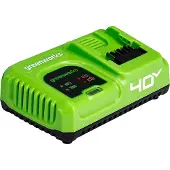 Greenworks 2945107, Batteriladdare, Grön, Växelström, 220 - 240 V, Litiumjon (Li-Ion), Akrylnitrilbutadienstyren