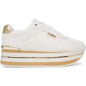 GUESS för kvinnor. FLJHN4ELE12 Hansin-sneakers, vita (39), 3 till 5 cm, Nyckelband, Casual