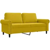 vidaXL 2-sitssoffa gul 140 cm sammet