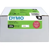Dymo D1-Bänder Märkband Set 20 st Bandfärg: Vit Skriftfärg: Svart 12 mm 7 m