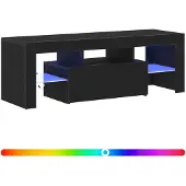 vidaXL TV-skåp med låda Svart Ek 120 x 35 x 40 cm Konstruerat trä