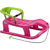 Marmat pulka med ryggstöd 50 kg, plast, rosa