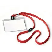 Durable Namnskylt med nyckelband 60x90 mm, röd, 10 st/förpackning