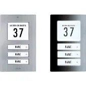 M-E Modern-Electronics 41067 Klockplatta med adressfält, med namnskylt 3 Familjshus Rostfritt stål 12 V/1 A