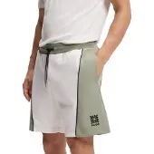 HUGO Cotton-blend shorts with embroidered logo artwork