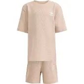 Adidas Originals T-shirtset med våffelmönstrad och lös passform, storlek 104 cm