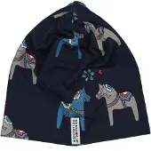 Geggamoja Mössa Bambu Dalahäst Navy - M 5-6 år