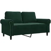 vidaXL Soffa 2-sits mörkgrön 120 cm sammet
