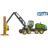 BRUDER Byggmodell Jordbruk John Deere Harvester med trädstam Färdig modell Traktormodell