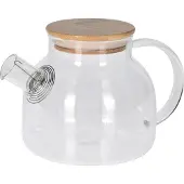Excellent Housewares Excellent Houseware glaskanna med sil för vatten, te, örter och varma drycker med handtag och lock 1 l