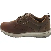 SKECHERS för män. 65693 Delson Antigo - bruna läderskor (41), Hud, Karta, 1 till 3 cm, Nyckelband, Casual