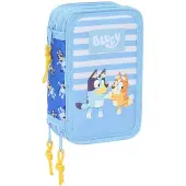 Bluey Triple Pennfodral Låt oss leka - 12,5 x 19,5 x 5,5 cm med 37 nödvändigheter