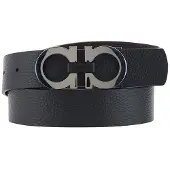 Ferragamo Svart Kalvskinn Bos Taurus Regular Bälte