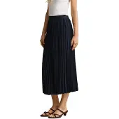 Gant för kvinnor. 4400169 Marinblå plisserad midikjol (32), Casual, Klassisk, Polyester, Marino