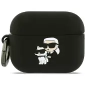 Karl Lagerfeld AirPods Pro 3 Karl & Choupette 3D-silikonfodral - svart