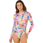 Rip Curl Party Wave Upf Långärmad Shorty Med Dragkedja Bak För Dam