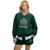 Superdry för kvinnor. W2012589A Country Club sweatshirt grön (XL), Casual, Bomull