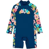 Roxy Morning Flower Långärmad Shorty-våtdräkt Med Dragkedja Bak För Junior