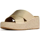 FitFlop Plattform Läder Kvinno Platino Sandaler