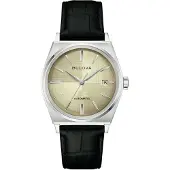 Bulova Frank Sinatra Läderarmband Beige Urtavla Automatisk 96B483 Herrklocka beige