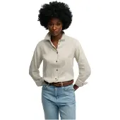 Superdry för kvinnor. W4010587A Premium Slim Shirt beige (S), Casual, Lino, Lång ärm