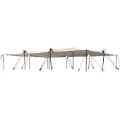 TOOLPORT 9 x 12 m Stretchtält, inkl. aluminiumstolpsset, sand