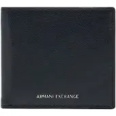 Armani Exchange för män. XM000168AF22541UC001 Vikbar plånbok i läder med präglad logotyp (OSFA), Svart, Casual, Klassisk, Hud