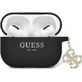 GUESS GUAP2LECG4K fodral för AirPods Pro 2 skydd - svart Flytande silikon Glitter Triangel Charm