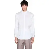 Armani Exchange för män. XM001817AF13235F0148 Skjorta i regular fit i vit viskoskypert (XS), Casual, Klassisk, Lång ärm