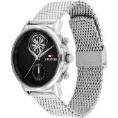 Tommy Hilfiger Mesh Strap Black Skeleton Sub Counter Watch