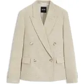 BOSS Regular-fit blazer in textured slub fabric