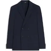 BOSS Double-breasted slim-fit blazer in patterned cotton