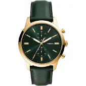 Fossil Mode herrklocka: Kvarts Kronograf, Arbete och Resa Läderarmband FS5599