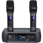 INF Trådlöst mikrofonset med DSP Anti-Howling-teknik Black
