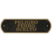 Magnet & Steel Horizontal-peligro Perro Suelto Varningsskylt