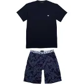 Emporio Armani Pyjamas kort mörkblå / svart / vit