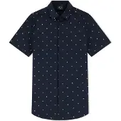 Armani Exchange för män. XM000624AF13184FB434 Skjorta Monogram Slim marinblå (M), Casual, Bomull, Kort ärm, Marino