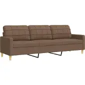 vidaXL Soffgrupp med fotpall 3 delar brun tyg