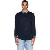 Armani Exchange för män. XM002267AF22640UB101 Navy Block skjorta (S), Casual, Bomull, Lång ärm, Marino