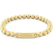 Tommy Hilfiger Gold Plated Bead Logo Bracelet