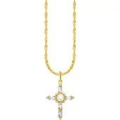 Thomas Sabo True Romance gold-plated white cross Romance korshalsband KE2296-445-14-L45V