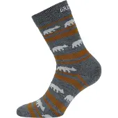 Gridarmor Striped Bear Merino Socks Grey/Beige/White