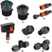 Gardena Sprinklersystem 08272-20 Startsats pipeline fyrkantig sprinkler Snabbkoppling