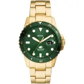 Fossil Analog klocka guld / mörkgrön
