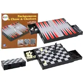 Leantoys spelset 3-i-1 magnetiskt brädspel schack dam backgammon