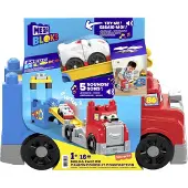Mega Bloks First Builders Toddler Blocks Toy Set Build & Race Rig med 16 stycken Ljud och lagringsrda ldrar 1+ r