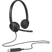 Logitech H340 On-ear headset Sladd Stereo Svart Brusreducering för mikrofon Datorer