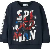 Name it Sweatshirt 'NMMFloyd Spider' blå / marinblå / röd / vit