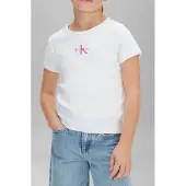 Calvin Klein Jeans Monologo Rib Baby T-shirt Med Korta ärmar