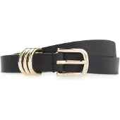 HUGO Italian-leather belt with gold-tone hardware